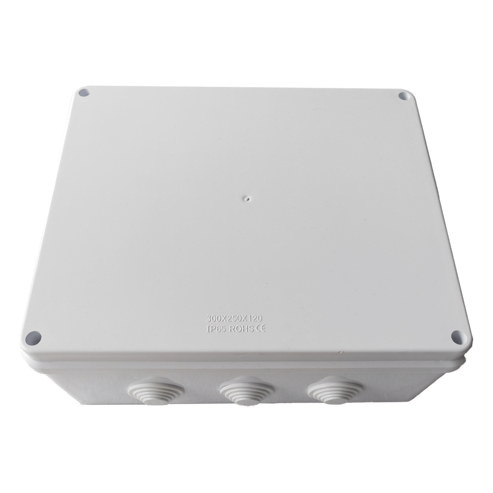 Caja de Derivación-Conexión para Exterior IP65 con 12 Entradas / 300 x 250 x 120 mm (11.8 x 9.8 x 4.7 in) / Sellado Seguro con Empaque + 4 Tornillos