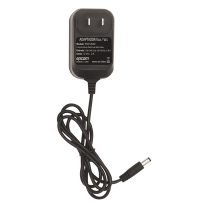 Fuente de Poder de 12 Vcc Regulada / 2 Amp / Voltaje de Entrada de 100 - 240 VCA / Longitud del cable 96 cms