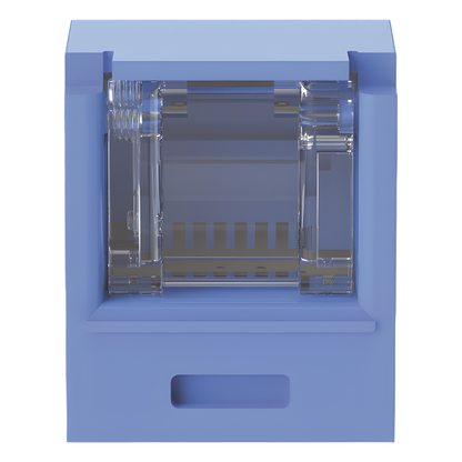 Conector Jack RJ45 Estilo TG con Ventana, Mini-Com, Categoría 6A, de 8 Posiciones y 8 Cables, Color Azul
