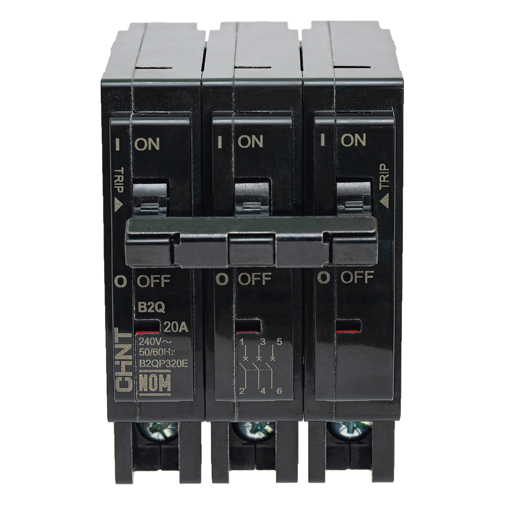 MCB - Interruptor Termomagnético Enchufable, Serie: B2Q, 3P, 40A, 240V (SKU:1002299)
