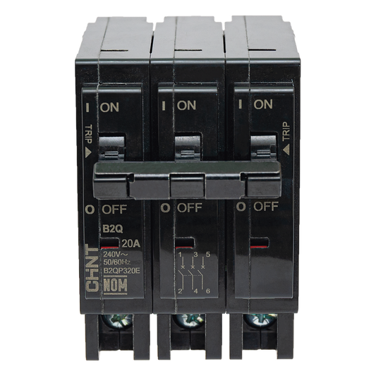 MCB - Interruptor Termomagnético Enchufable, Serie: B2Q, 3P, 40A, 240V (SKU:1002299)