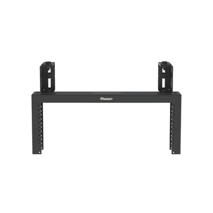 Rack de Distribución Aéreo de 2 Postes PanZone®, Rieles Roscados #12-24, de 4 UR, Color Negro