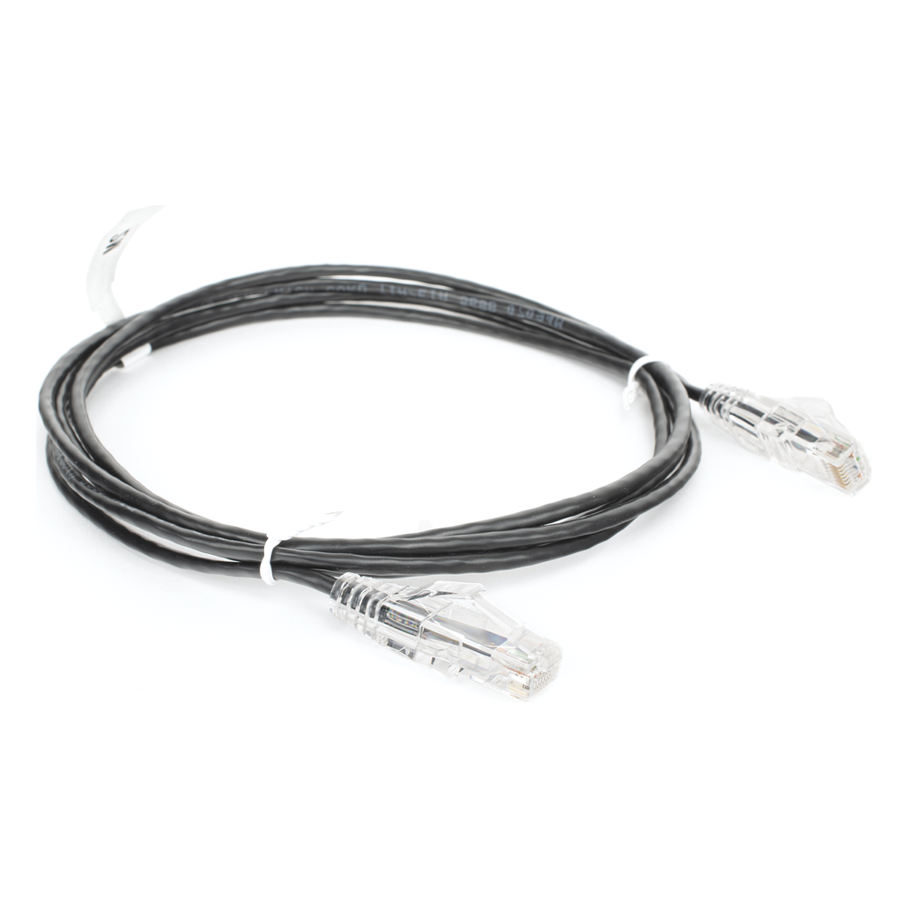 Cable de Parcheo Slim UTP Cat6 - 1.5 Metros (4.92 Pies) Negro Diámetro Reducido (28 AWG)