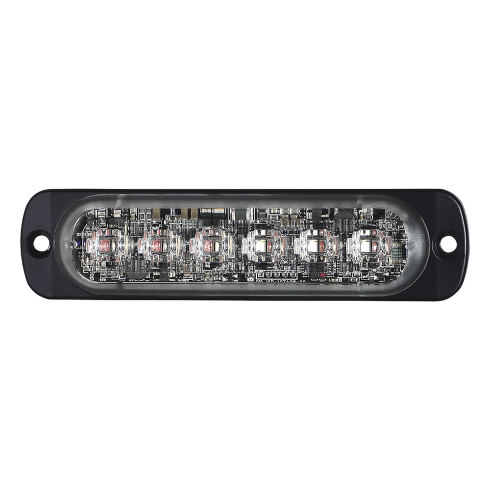 Luz Auxiliar de 12 LED, Rojo/Claro, Lente Transparente, SAE