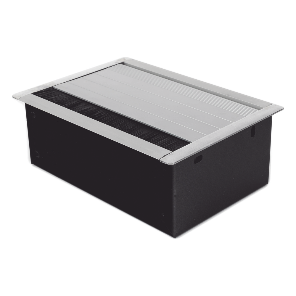 Caja Universal Vacía de 2 Módulos para Instalación en Escritorio (Voz, Datos, Video, Contactos Eléctricos), (No Incluye Accesorios)