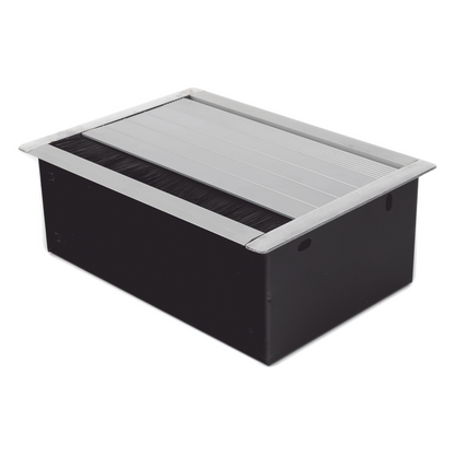 Caja Universal Vacía de 2 Módulos para Instalación en Escritorio (Voz, Datos, Video, Contactos Eléctricos), (No Incluye Accesorios)