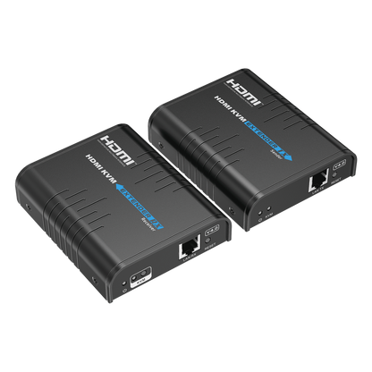 Kit extensor KVM (HDMI y USB) hasta 120 metros | Resolución 1080P @ 60 Hz | Soporta STP y UTP CAT6 | Soporta Switch Gigabit para control KVM múltiple