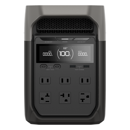 Estación de Energía Portátil Delta 3 1024Wh Litio LFP / 6 AC 1800 W (Max. 2600W con X-Boost) / 4 USB-C 100W / Capacidad para Aumentar Respaldo