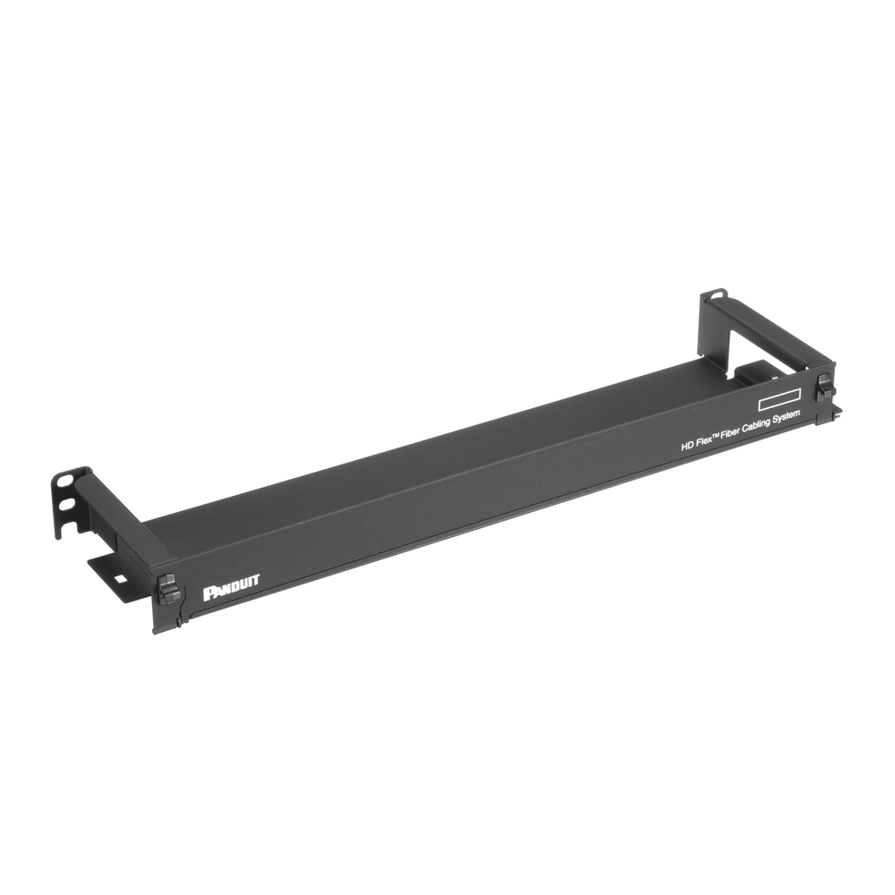 Organizador de Cables Frontal, para Panel de Fibra Óptica HD Flex, de 1 UR, Color Negro