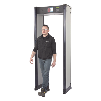 Arco Detector de Metales de 6 Zonas con Anclaje para Fijarse al Piso. Incluye Sensor IR para evitar falsas Alarmas / Certificado por la