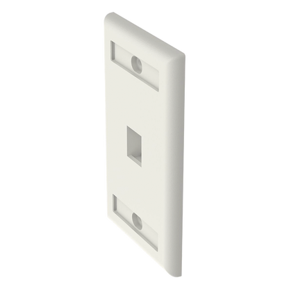 Placa de Pared Vertical, Salida Para 1 Puerto Keystone, Con Espacios Para Etiquetas, Color Blanco Mate