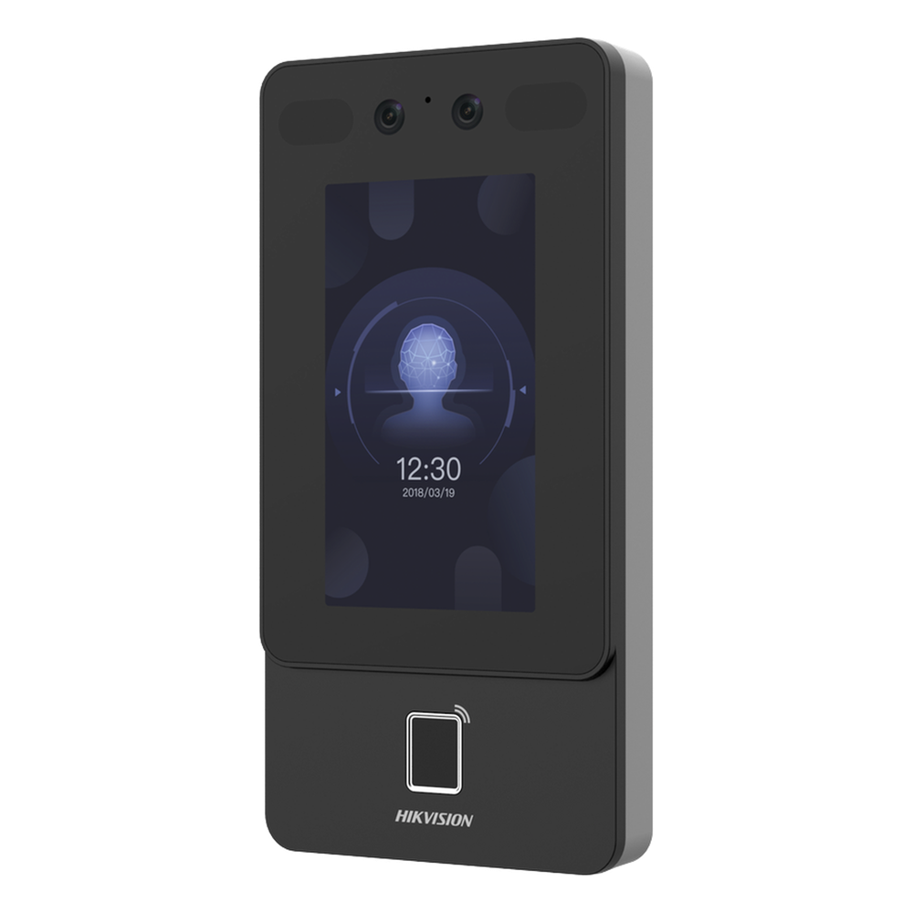 Terminal Min Moe de Reconocimiento Facial / Lector MIFARE 13.56 MHz / Cámara 2 MP con HIK-IA / Pantalla Táctil 4.3" / PoE y WiFi / Exterior IP65