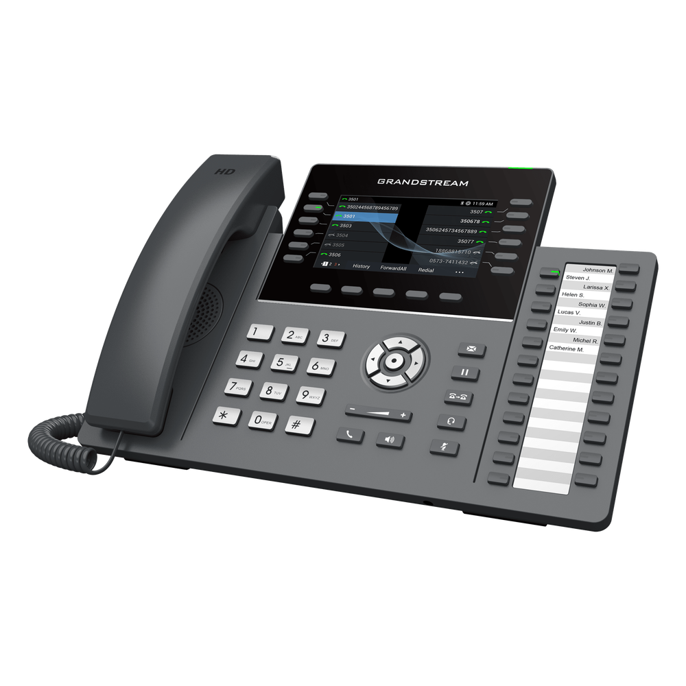 Teléfono IP profesional de 12 líneas / 24 teclas de extensión programables / WI-FI 6 / PoE integrado / pantalla LCD 4.3 pulgadas / seguridad de nivel