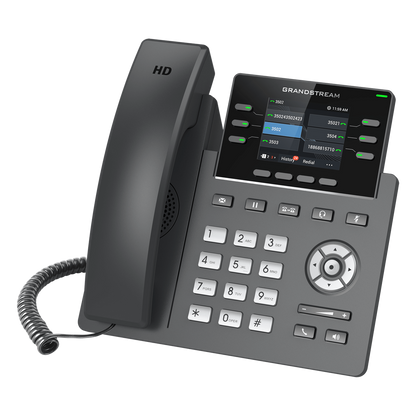Teléfono IP 6 líneas grado operador / 24 teclas multipropósito virtuales / WI-FI 6 doble banda y bluetooth / dos puertos gigabit / pantalla LCD a