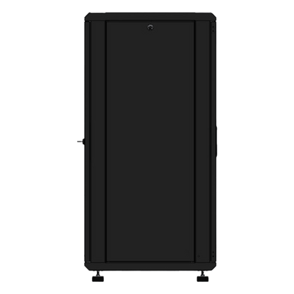 Gabinete Rackeable 19 Pulgadas / 24 Unidades / Piso / Puerta de Cristal / Capacidad 750 Kg / Dimensiones 600 x 605 x 1190 mm / Ventilación 120 mm