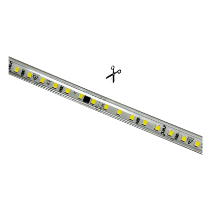 Manguera LED Luminosa Blanca de Resina Transparente y Flexible / Para uso Interior o Exterior / Carrete de 50 m/ 110V CA 4.2 A/ 500 W Potencia