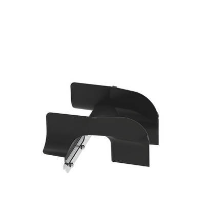Bajada/Salida de Cables Para Charola Wire Basket, de 4 in, Con Control de Radio de Curvatura, Color Negro