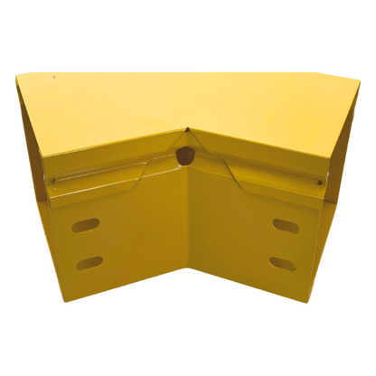 CHFIBER Curva Horizontal de 45° de Aluminio para Fibra Óptica, 4" de Peralte, 4" de Ancho y Radio de 8", con Pintura Epóxica Amarilla, Incluye Tapa