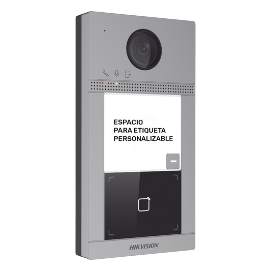 Videoportero IP 2 Megapixel / Llamada y Apertura Remota desde App Hik-Connect / PoE / Exterior IP65 + Antivandalico IK08 / 1 Departamento / Apertura