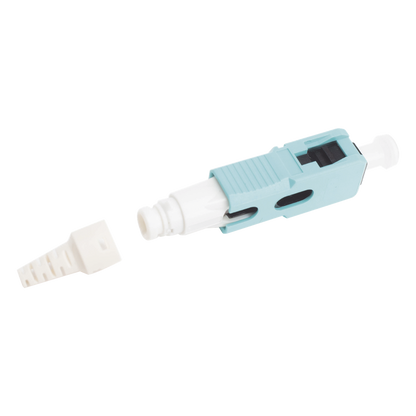 Conector de Fibra Óptica Pre-Pulido LightBow SC Simplex, Multimodo 50/125 (OM3/OM4), Re-Terminable, Color Aqua