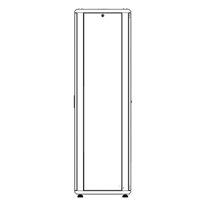 Gabinete Rack 42 Unidades / Piso 19 Pulgadas / Puerta Cristal Templado / Capacidad Carga 1000 Kg / Acero Calibres 16-18-20 / Ventilación Superior