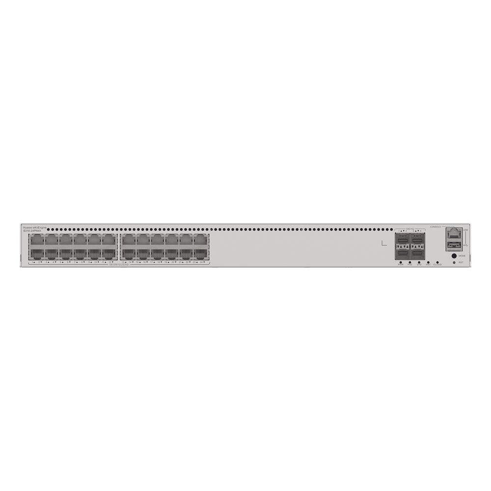 Switch de Distribución/Core Gigabit Administrable PoE Capa 3 / 24 puertos 1000/2.5Gbps (PoE) / 4 Puertos 10GE SFP+ Uplink / ERPS / Rutas Estáticas