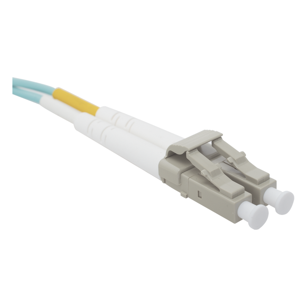 Jumper de Fibra Óptica Multimodo 50/125 XGLO OM3, LC-LC Duplex, OFNR, Color Aqua, 5 Metros (16.40 Pies)