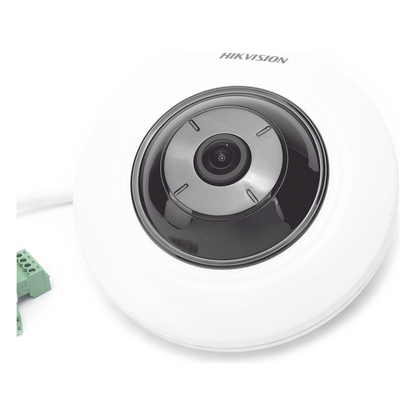 Mini Fisheye IP 5 Megapixel / Panorámica 180° - 360° / Microfono Integrado / 8 mts IR / Uso en Interior / PoE / Múltiples Vistas por iVMS-4200