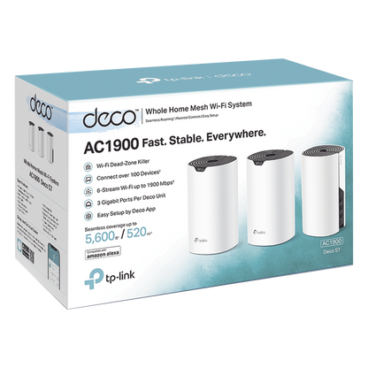 Kit 3 Routers Inalámbricos MESH Interior para Hogar / Doble Banda Wi-Fi 5 AC1900 Mbps / 3 Puerto Gigabit WAN/LAN / 3 Antenas Internas