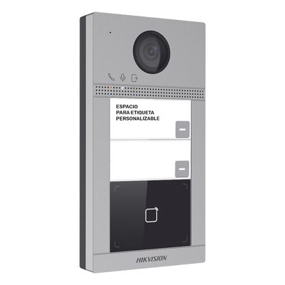 Videoportero IP 2 Megapixel / Llamada y Apertura Remota desde App Hik-Connect (requiere monitor) / PoE / Exterior IP65 + Antivandalico IK08 / 2