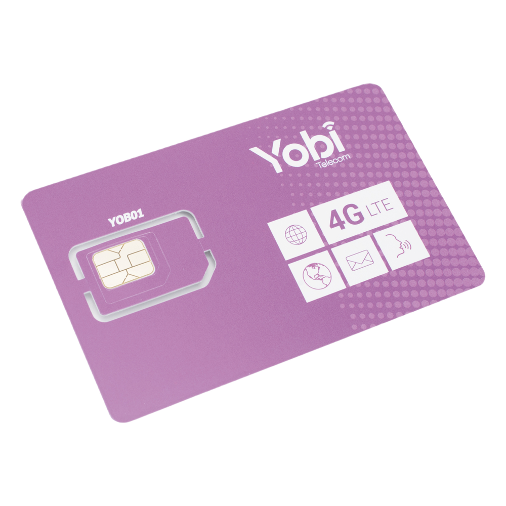SIM Yobi para dispositivos móviles 3G/4G con recarga de 5GB cada mes durante 1 año de servicio (solo datos)
