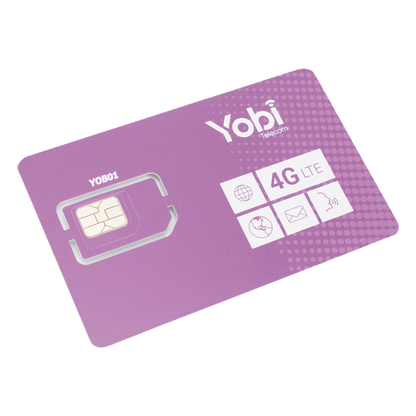 SIM Yobi para dispositivos móviles 3G/4G con recarga de 5GB cada mes durante 1 año de servicio (solo datos)