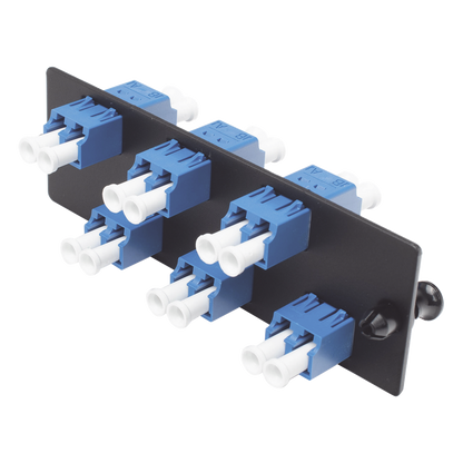 Placa Acopladora de Fibra Óptica FAP, con 6 Conectores LC Duplex (12 Fibras), para Fibra Monomodo OS1/OS2, Color Azul