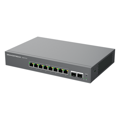 Switch L2 Lite Administrable de 10 Puertos / 8 Puertos Ethernet 2.5 Gigabits / 2 Puertos SFP+ 10 Gigabits / PoE+ 802.3af/at / VLAN 802.1Q / QoS