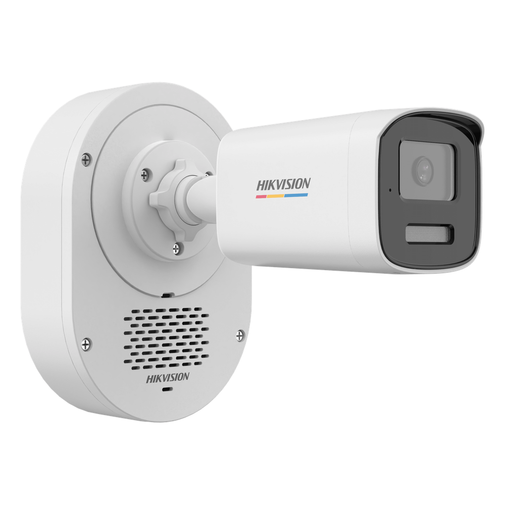 Bala IP 4 Megapixel / ColorVu 3.0 + SoundMax / Lente 4 mm / Dual Light 50 mts (164 ft) IR + Luz Blanca / Bocina + Micrófono Integrados / AcuSense