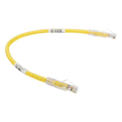 Cable de Parcheo TX6, UTP Cat6, 24 AWG, CM, Color Amarillo, 0.3 Metros (1 Pie)