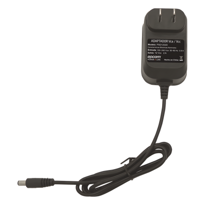 Fuente de Poder de 12 Vcc Regulada / 2 Amp / Voltaje de Entrada de 100 - 240 VCA / Longitud del cable 96 cms
