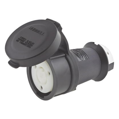 Conector Industrial con Bloqueo de Media Vuelta / 30 A 120/208 V CA / Nema L21-30R / 4 Polos 5 Hilos / Color Blanco y Negro / Grado Industrial