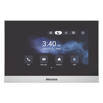 Monitor ANDROID / Soporta APP Android / Pantalla Touch Screen LCD 7" / WiFi / Punto WIFI / Bluetooth / PoE / SIP / 8 Entradas de Alarma / 1 Salida de