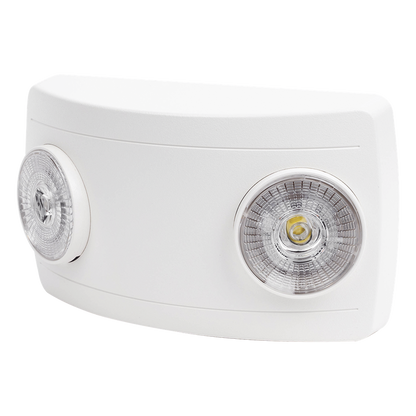 Luz de Emergencia LED / Doble LED 1W 150 lúmenes / Batería Ni-Cd 3.6V 900mAh / 90 min Autonomía / Voltaje Universal 127-240 VAC / UL 5VA / Blanco