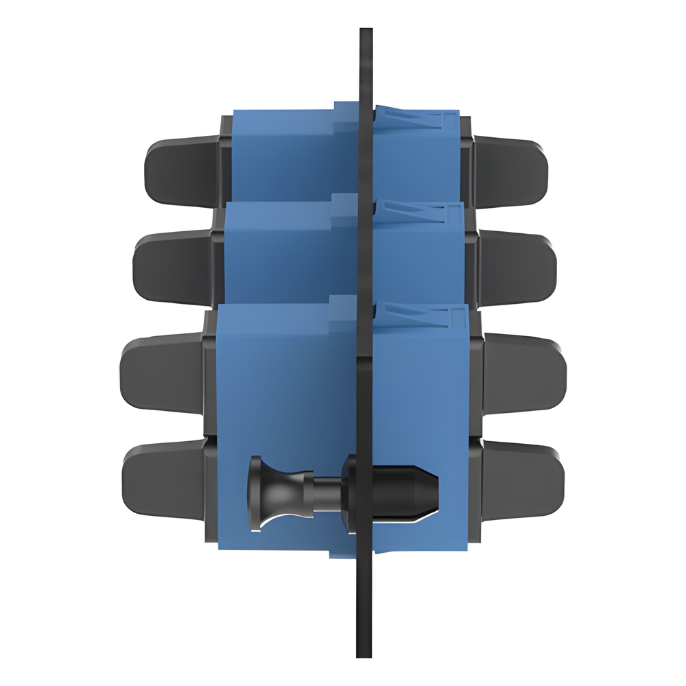 Placa Acopladora de Fibra Optica FAP, Con 3 Conectores SC Duplex (6 Fibras), Para Fibra Monomodo OS1/OS2, Color Azul