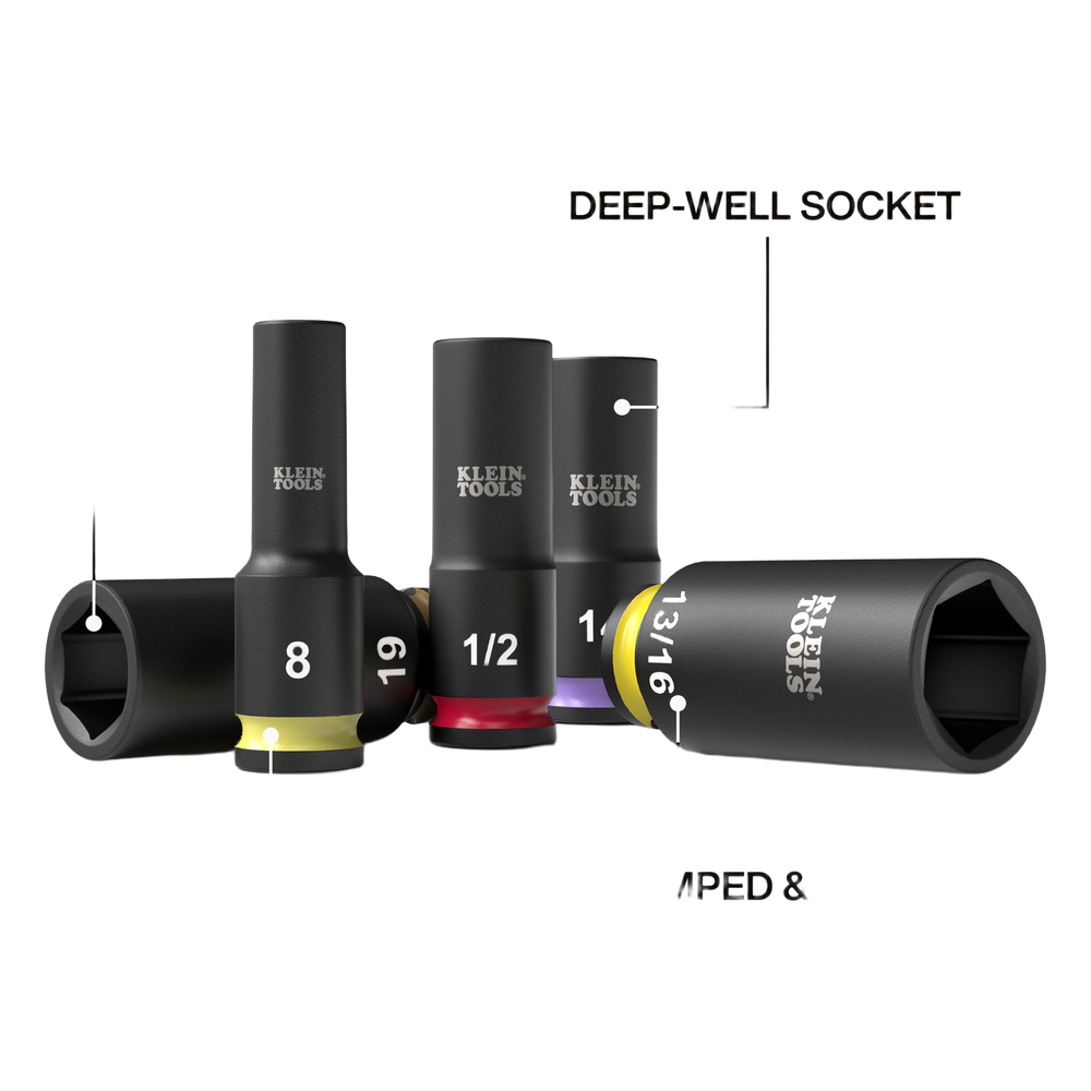 Juego de Dados de Impacto KNECT™ (M) / 3/8" Drive Profundo / SAE y Métrico / 23 Piezas / Adapters Multi-Propósito / MODbox™ Case