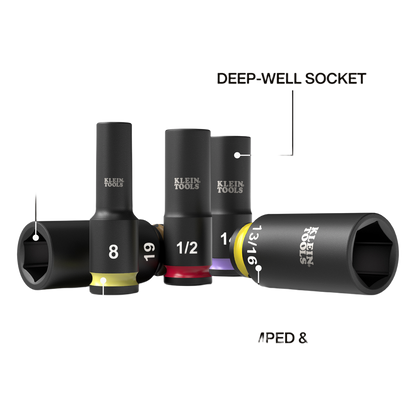 Juego de Dados de Impacto KNECT™ (M) / 3/8" Drive Profundo / SAE y Métrico / 23 Piezas / Adapters Multi-Propósito / MODbox™ Case