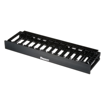 Organizador de Cables Horizontal NetManager de Alta Densidad, Sencillo (Solo Frontal), Para Rack de 19in, 1UR