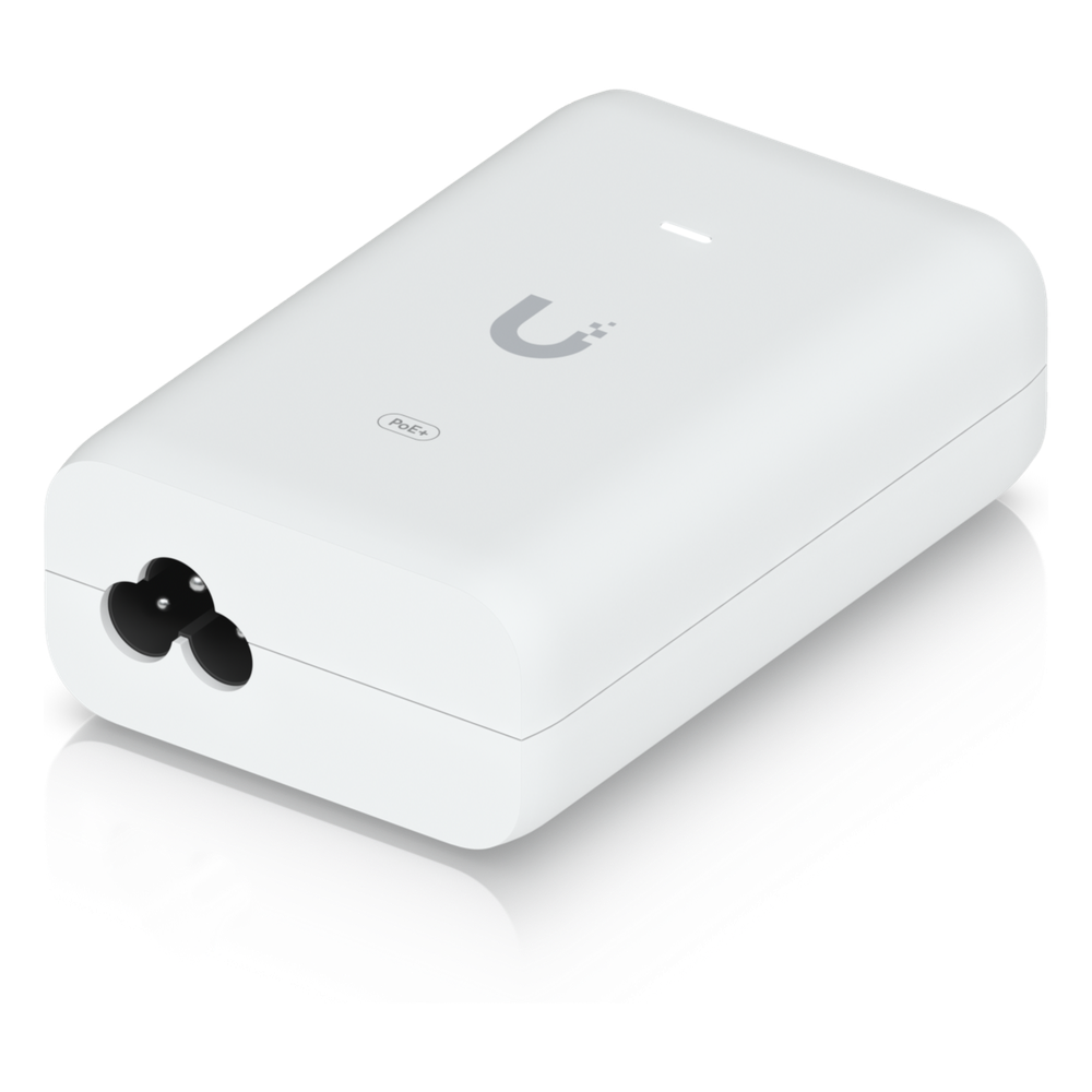 Adaptador PoE+ 2.5G / hasta 30 W / 48V 0.65A / (2) Puertos RJ45 MultiGigabit 2.5G / Salida PoE+ / LED Indicador / Ideal para APs UniFi WiFi 7