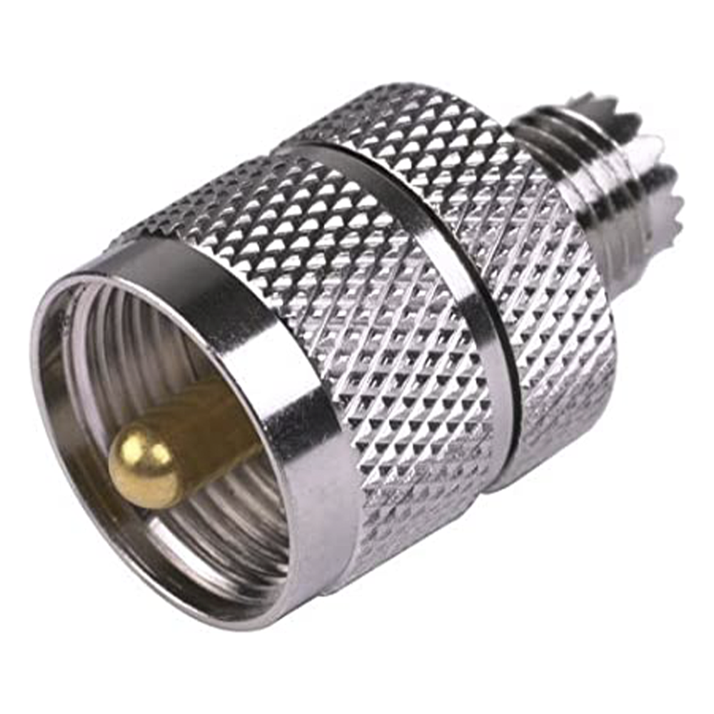 Adaptador en Línea de Conector Mini UHF Hembra a UHF Macho (PL-259), Níquel/ Oro/ Teflón