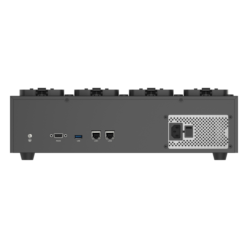 Dock Station de Escritorio con 8 Estaciones de Carga para Body Cams / Doble Interfaz de Red / 4 Bahías de HDD / Carga y Respaldo Automático