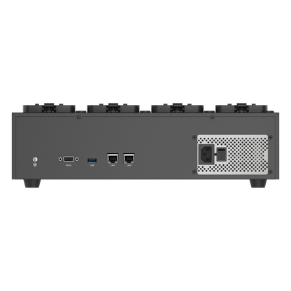 Dock Station de Escritorio con 8 Estaciones de Carga para Body Cams / Doble Interfaz de Red / 4 Bahías de HDD / Carga y Respaldo Automático