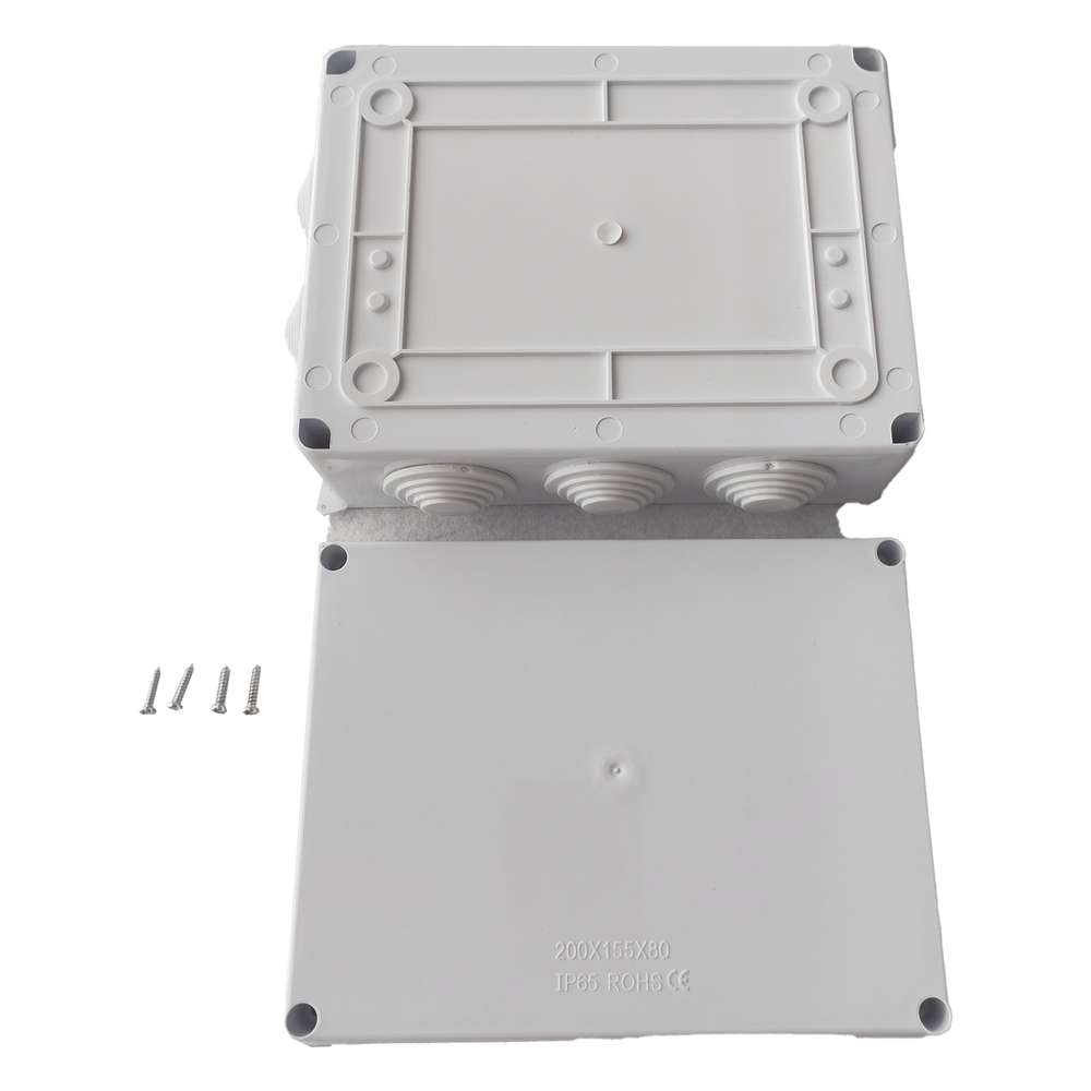Caja de Derivación-Conexión para Exterior IP65 con 10 Entradas / 200 x 155 x 80 mm (7.9 x 6.1 x 3.1 in) / Sellado Seguro con Empaque + 4 Tornillos