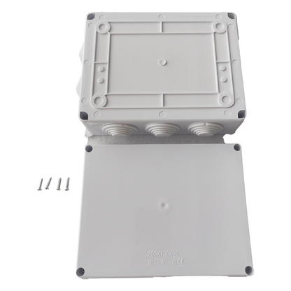 Caja de Derivación-Conexión para Exterior IP65 con 10 Entradas / 200 x 155 x 80 mm (7.9 x 6.1 x 3.1 in) / Sellado Seguro con Empaque + 4 Tornillos